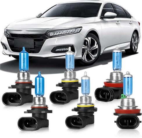 Fit for Honda Accord (2008-2012) Coupe, (2013-2018) Halogen Headlight Bulbs,9005 High Beam + H11 Low Beam Headlamp Replacement Bulbs Kit, Pack of 4 in Kuwait