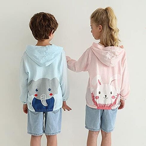 WHYME Toddler Sun UV Protection Hoodie Kids Jacket Clothing Lightweight Summer Breathable Outwear Cartoon Coat in Saudi Arabia