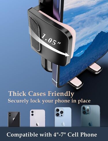 Holdersafe Phone Mount for Car Vent: [Never Blocking] Air Vent Cell Phones Holder for iPhone & Samsung Android Smartphone [Thick Cases Friendly] Hands-Free Auto Mobile Phone Stand in Kuwait