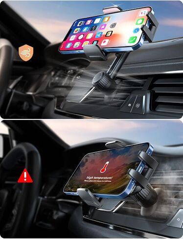 Holdersafe Phone Mount for Car Vent: [Never Blocking] Air Vent Cell Phones Holder for iPhone & Samsung Android Smartphone [Thick Cases Friendly] Hands-Free Auto Mobile Phone Stand in Kuwait