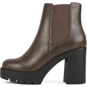Soda EDITOR ~ Women Lug Sole High Heel Chelsea Fashion Ankle Boot w/Double Elastic Gore