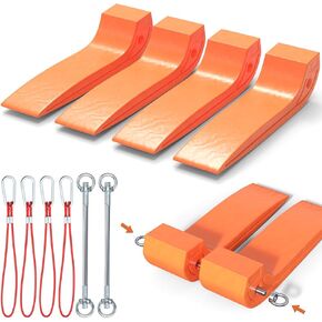 اي-اس دي اس زلاجات اطارات لشاحنة السحب 4 قطع، احذية تزلج شديدة التحمل لشاحنات نقل السيارات، سرير مسطح، سلامة حامل هادم التراجع، تزلج اطارات ريكماستر المتشابكة للتحرك (برتقالي) in Kuwait