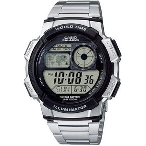 ساعة كاسيو للرجال ذات قرص وسوار من السيليكون - AE-1000W-1AVDF