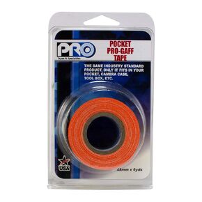 شريط Gaff للجيب من Pro Tapes مقاس 1 بوصة (24 مم) × طول 6 ياردات، أسود غير لامع. شريط Gaffer بحجم الجيب. صنع في الولايات المتحدة الأمريكية. يحمل بقوة، وسهل الإزالة.
