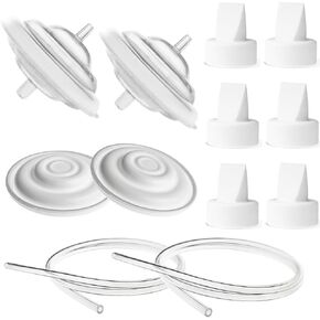 Nenesupply 17mm Pump Parts Compatible with Spectra S2 S1 9 Plus Breast Pump Replace Spectra Pump Parts and S2 Accessories Incl 17mm Flange Duckbill Valve Tubing Backflow Protector Bottle