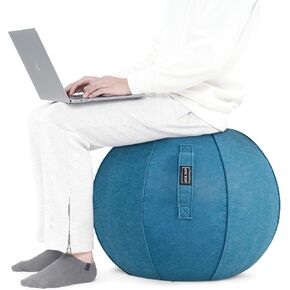 Yoga Ball Exercise Ball, Anti Slip Stability Ball Chair, 25" Heavy Duty Large Gym Ball for Fitness, Balance and Core Workout with Cover, Easy Clean