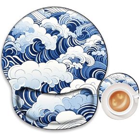 Sea Turtle Mouse Pad with Wrist Support Ergonomic Gel Mousepad Wrist Rest for Carpal Tunnel Cute Mouse Mat for Laptop Office Work Women Men Kids with A Coaster