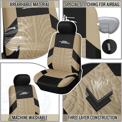 اوتو يوث مجموعة اغطية مقاعد السيارة باللون الاحمر مجموعة كاملة، اغطية مقاعد الدلو الامامية مع مقعد مقسم للنساء، مجموعة كاملة من واقيات مقاعد السيارة - 9 قطع in Kuwait