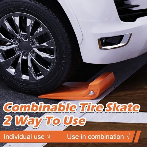 اي-اس دي اس زلاجات اطارات لشاحنة السحب 4 قطع، احذية تزلج شديدة التحمل لشاحنات نقل السيارات، سرير مسطح، سلامة حامل هادم التراجع، تزلج اطارات ريكماستر المتشابكة للتحرك (برتقالي) in Kuwait