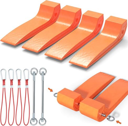 اي-اس دي اس زلاجات اطارات لشاحنة السحب 4 قطع، احذية تزلج شديدة التحمل لشاحنات نقل السيارات، سرير مسطح، سلامة حامل هادم التراجع، تزلج اطارات ريكماستر المتشابكة للتحرك (برتقالي) in Kuwait