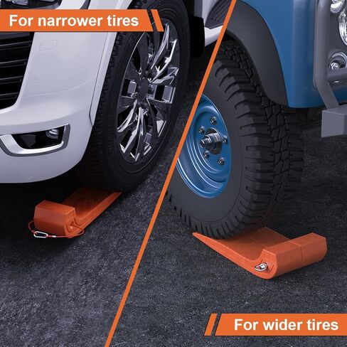 اي-اس دي اس زلاجات اطارات لشاحنة السحب 4 قطع، احذية تزلج شديدة التحمل لشاحنات نقل السيارات، سرير مسطح، سلامة حامل هادم التراجع، تزلج اطارات ريكماستر المتشابكة للتحرك (برتقالي) in Kuwait