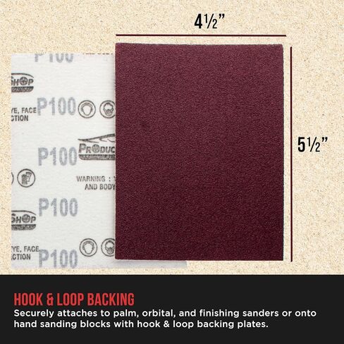 Premium 1/4 Sheet Size Red Sanding Sheets, 50 Sheet Variety Pack, Grits 40, 80, 100, 120, 180, 220, 320, 400, 600, 800 - Hook & Loop Backing Sandpaper - Palm Sanders, Sanding Blocks in Kuwait