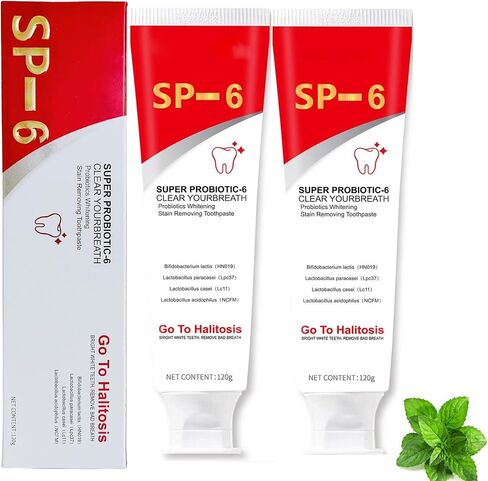 Sp-6 Ultra Whitening, Sp-6 Brightening Probiotics Whitening Toothpaste, Fresh Breath, Deep Cleaning Stain Removing. (Red) in Saudi Arabia