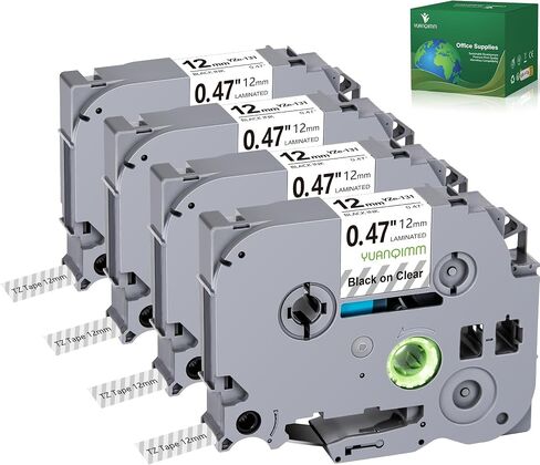TZe Tape TZe131 12mm 0.47 Laminated Clear Label Tape Compatible with Brother TZe-131 TZ131 Tape Replacement for Brother Label Maker PTouch PTD210 PTD220 PTD600 PTD410 Printer, 8-Pack in Saudi Arabia