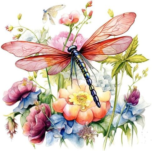 FHBUBPUP Dragonfly Diamond Painting Kits for Adults, Lake Landscape Diamond Art for Beginners, 5D DIY Full Drill Round Gem Art Craft Home Wall Decor Gift 12x16 inch in Saudi Arabia