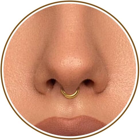 Btysun حلقات الأنف للنساء، حلقات الحاجز المفصلية حلقة الأنف هوب 16G الأنف الحلزون الغضروف الأقراط للنساء الزنمة روك محارة الشفاه خواتم Daith ثقب المجوهرات 8MM 10MM in Kuwait