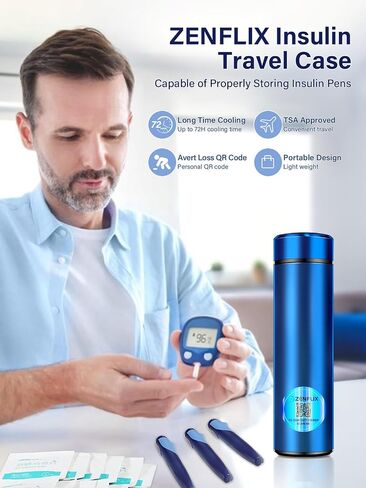 72H Diabetic Insulin cooler travel case With TSA Approved 1-3 Refrigerated Insulin Pen Cooler Keep Medicine Cool While Traveling Carry Avoiding Loss QR & 2 Freezing Bottles (Green) in Saudi Arabia
