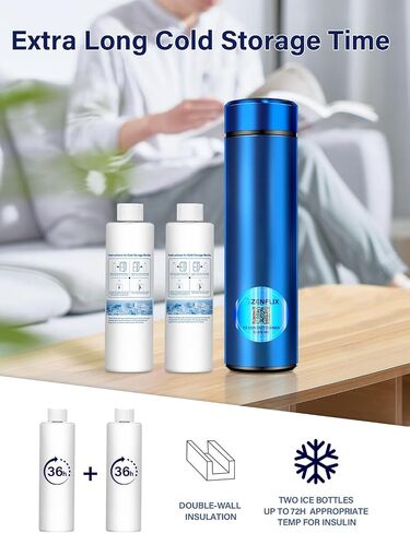 72H Diabetic Insulin cooler travel case With TSA Approved 1-3 Refrigerated Insulin Pen Cooler Keep Medicine Cool While Traveling Carry Avoiding Loss QR & 2 Freezing Bottles (Green) in Saudi Arabia