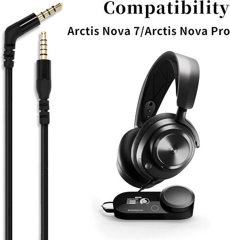 سلك كابل بديل Knomix متوافق مع سماعة الرأس السلكية SteelSeries Arctis Nova Pro (3.5 مم إلى 3.5 مم) in Kuwait