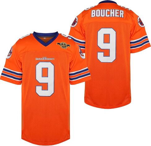 PHM Men The Waterboy 9 Bobby Boucher 50th Anniversary Movie Mud Dogs Bourbon Bowl Football Jerseys Stitched S-XXXL (White, Medium) in Kuwait