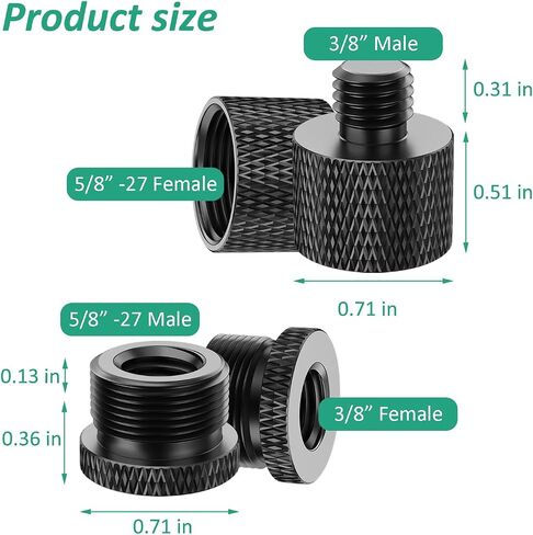 Rigych 1/4 to 3/8 Tripod Screw Adapter 8 Pcs 1/4 Male to 3/8 Female and 3/8 Male to 1/4 Female Camera Screw Adapter for Camera Mount Tripod Stand Microphone Stand Mic Mount in Saudi Arabia