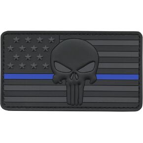 Skull America Flag PVC Patch (Blackout Subdued)