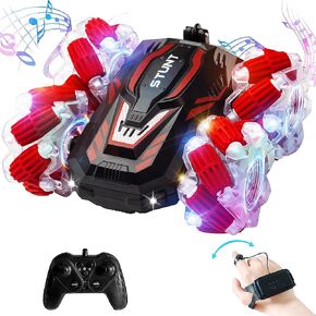 YEMIAI RC Gesture Sensing Stunt car, 2.4GHz 4WD Remote Control car, Cool Lighting and Music, Double-Sided Rotating Off-Road Vehicle 360 ° Flipping car, Gift for Boys and Girls Aged 6-12