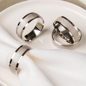 CLOCHEL Napkin Rings Stainless Steel Serviette Buckles Set of 4 Adornment for Elegant Dining,Table Decorations, Banquet, Wedding, Bachelorette, Casual, Engagement, Reception & Everyday Party CSKY-1