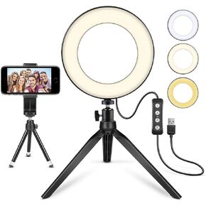22" LED Ring Light with Stand,Large Ring Light with 75" Tripod for iPhone/LED Display/4 Phone Clips/2 USB Ports, Adjustable 2600K-6500K Color Temperature, for YouTube TikTok Video Recording Vlog