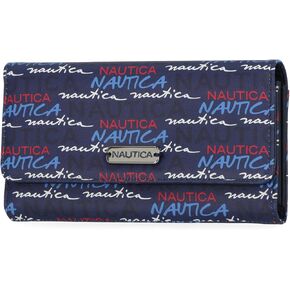 Nautica Money Manager RFID Slim and Small Wallet for Women - Credit Card Holder with Coin Purse and Zipper Wallet, Women's Clutch Organizer in Anchor Aweigh