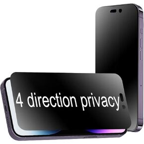 2 Pack 360 Degree Anti-glare Privacy Screen Protector for iPhone 16 Pro Max Matte Anti-Spy 4 Direction Soft Film 6.9 inch