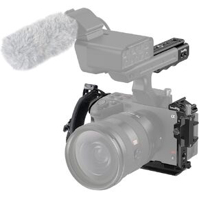SmallRig FX3 / FX30 HawkLock Quick Release Camera Cage Kit for Sony with XLR Handle Extension, Wrist Strap and Cable Clamp for HDMI, QR Cold Shoe, NATO Rail/QR Plate for Arca,Titanium Gray - 4771
