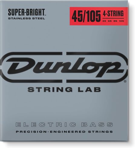 Dunlop DBSBS30130 أوتار جهير فائقة السطوع، ستانلس ستيل، متوسط، .030-.130، 6 أوتار/مجموعة in Saudi Arabia