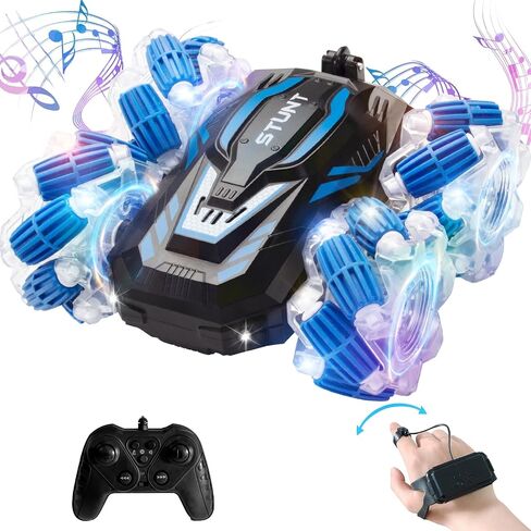 YEMIAI RC Gesture Sensing Stunt car, 2.4GHz 4WD Remote Control car, Cool Lighting and Music, Double-Sided Rotating Off-Road Vehicle 360 ° Flipping car, Gift for Boys and Girls Aged 6-12 in Saudi Arabia