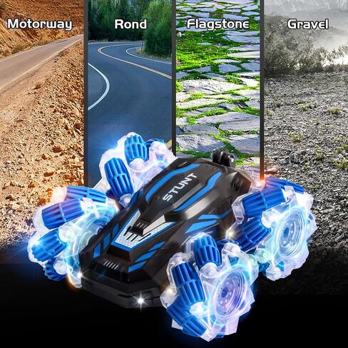 YEMIAI RC Gesture Sensing Stunt car, 2.4GHz 4WD Remote Control car, Cool Lighting and Music, Double-Sided Rotating Off-Road Vehicle 360 ° Flipping car, Gift for Boys and Girls Aged 6-12 in Saudi Arabia