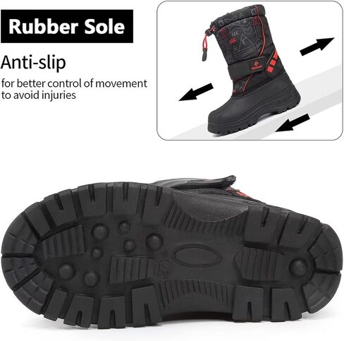 CIOR Kids Snow Boots for Boys Girls Toddler Winter Outdoor Boots Waterproof with Fur Lined(Toddler/Little Kids/Big Kid) in Saudi Arabia