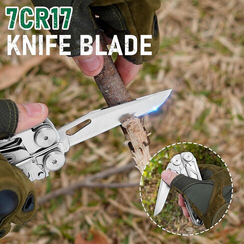 Gifts for Men, BIBURY Multitool Pliers Pro with Replaceable Wire Cutters and Saw, Stainless Steel Multi Tool w/Upgraded Scissors and Screwdriver Set, Multipurpose Tool for Camping, Survival (Black) in Saudi Arabia