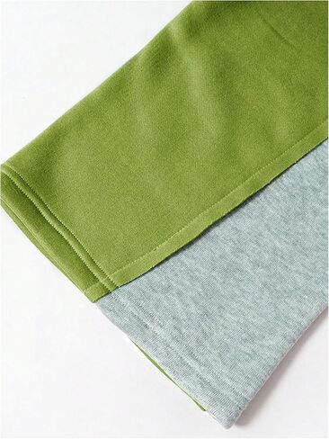 Women's Color Block Wide Leg Sweatpants Casual Elastic Waist Jogger Pants Trousers in Kuwait