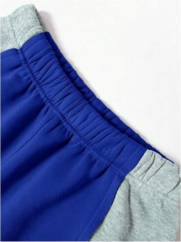 Women's Color Block Wide Leg Sweatpants Casual Elastic Waist Jogger Pants Trousers in Kuwait