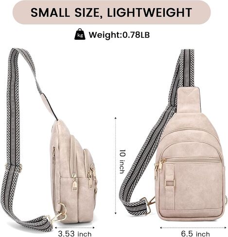 JRAY Sling Bag for Women Men, Crossbody Shoulder Bag, Small Chest Bag Backpack Fanny Pack Purse for Travel Hiking, Faux Leather - Brown in Saudi Arabia