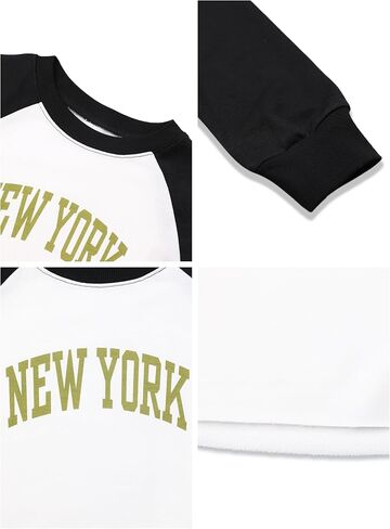 المرأة LovelyWholesale الرسم Crewneck سوياتشيرتس عارضة طويلة الأكمام اقتصاص قمم in Kuwait