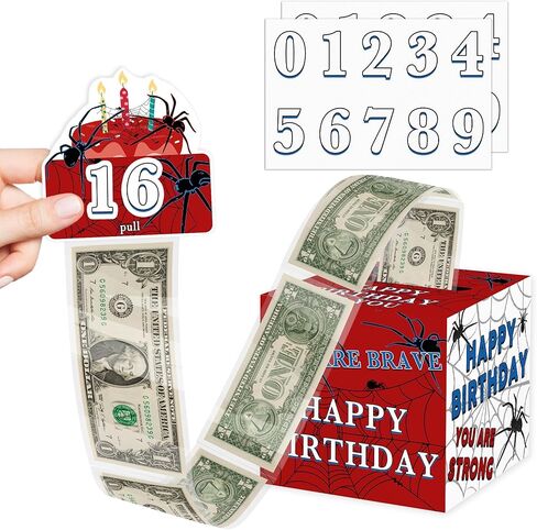 DIY Game Surprise Pull Out Money Box with Stickers and 35 Pcs Transparent Bag, Level Up Game Birthday Money Box Gift, Birthday Money Box for Cash Gift, Suitable for Birthday Party Supplies in Saudi Arabia