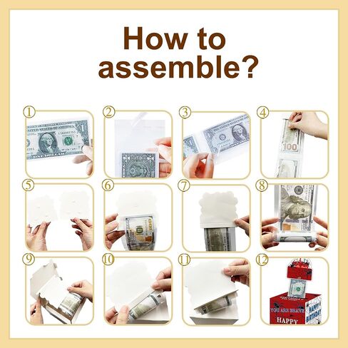 DIY Game Surprise Pull Out Money Box with Stickers and 35 Pcs Transparent Bag, Level Up Game Birthday Money Box Gift, Birthday Money Box for Cash Gift, Suitable for Birthday Party Supplies in Saudi Arabia