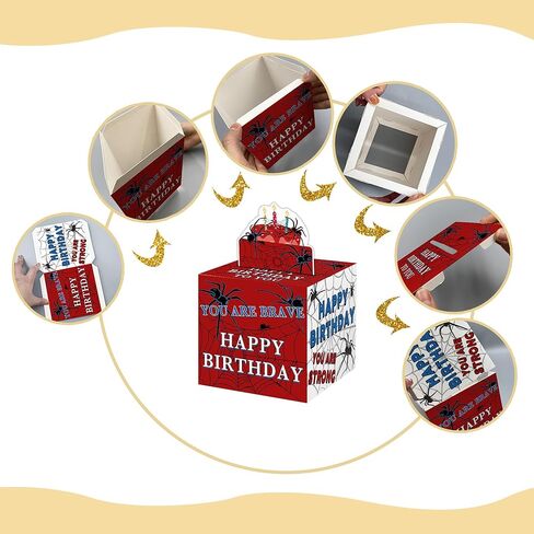 DIY Game Surprise Pull Out Money Box with Stickers and 35 Pcs Transparent Bag, Level Up Game Birthday Money Box Gift, Birthday Money Box for Cash Gift, Suitable for Birthday Party Supplies in Saudi Arabia