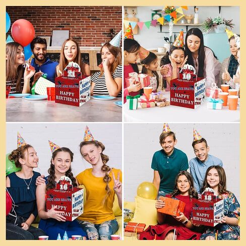 DIY Game Surprise Pull Out Money Box with Stickers and 35 Pcs Transparent Bag, Level Up Game Birthday Money Box Gift, Birthday Money Box for Cash Gift, Suitable for Birthday Party Supplies in Saudi Arabia