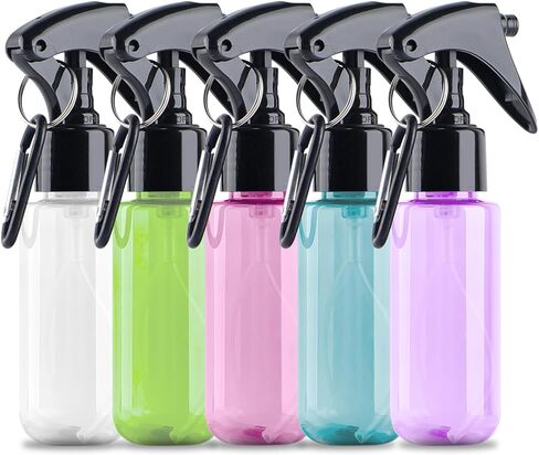 زجاجة رذاذ صغيرة من تانشاين 50 مل، زجاجات رذاذ مياه صغيرة الحجم بحجم مناسب للسفر، زجاجة رذاذ كحول دقيقة محمولة ومعقمة لليدين، زجاجات رذاذ بلاستيكية فارغة قابلة لإعادة الملء مع مشبك، 2 أونصة/5 قطع in Kuwait
