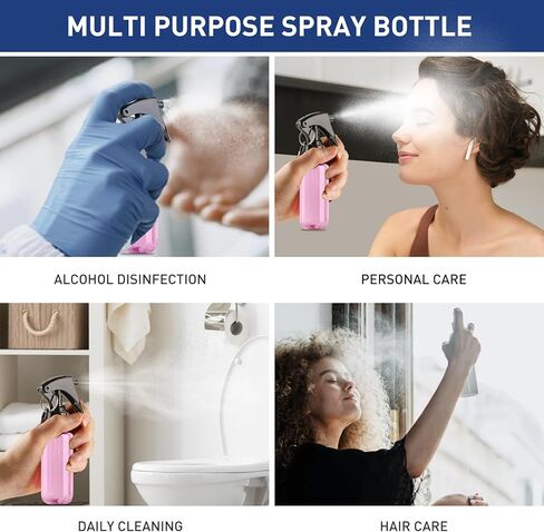 زجاجة رذاذ صغيرة من تانشاين 50 مل، زجاجات رذاذ مياه صغيرة الحجم بحجم مناسب للسفر، زجاجة رذاذ كحول دقيقة محمولة ومعقمة لليدين، زجاجات رذاذ بلاستيكية فارغة قابلة لإعادة الملء مع مشبك، 2 أونصة/5 قطع in Kuwait