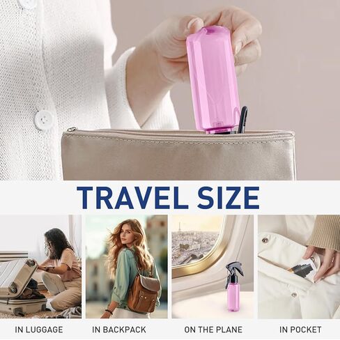 زجاجة رذاذ صغيرة من تانشاين 50 مل، زجاجات رذاذ مياه صغيرة الحجم بحجم مناسب للسفر، زجاجة رذاذ كحول دقيقة محمولة ومعقمة لليدين، زجاجات رذاذ بلاستيكية فارغة قابلة لإعادة الملء مع مشبك، 2 أونصة/5 قطع in Kuwait