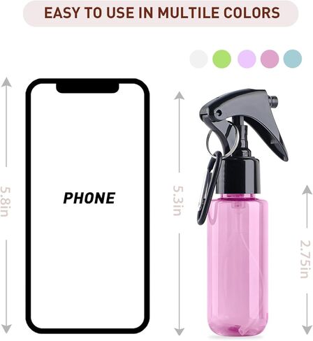 زجاجة رذاذ صغيرة من تانشاين 50 مل، زجاجات رذاذ مياه صغيرة الحجم بحجم مناسب للسفر، زجاجة رذاذ كحول دقيقة محمولة ومعقمة لليدين، زجاجات رذاذ بلاستيكية فارغة قابلة لإعادة الملء مع مشبك، 2 أونصة/5 قطع in Kuwait