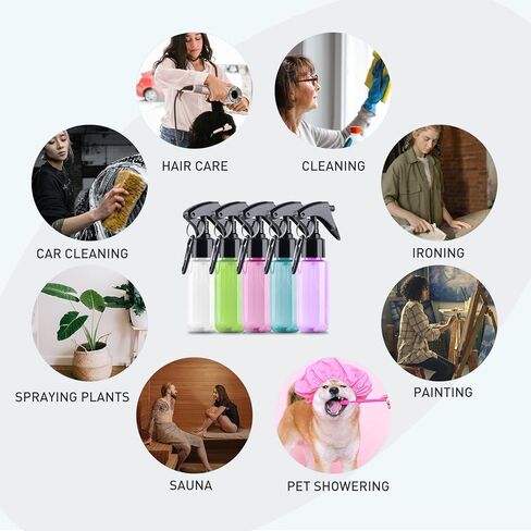 زجاجة رذاذ صغيرة من تانشاين 50 مل، زجاجات رذاذ مياه صغيرة الحجم بحجم مناسب للسفر، زجاجة رذاذ كحول دقيقة محمولة ومعقمة لليدين، زجاجات رذاذ بلاستيكية فارغة قابلة لإعادة الملء مع مشبك، 2 أونصة/5 قطع in Kuwait